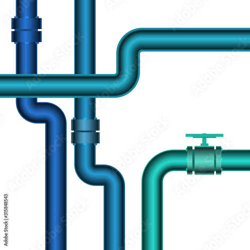 Vector pattern of blue pipes.