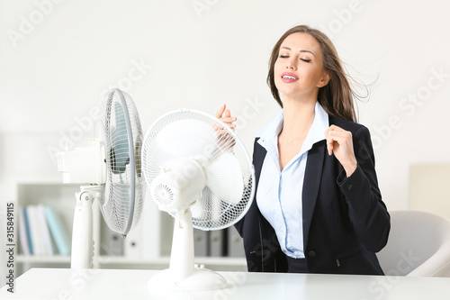 Young woman using electric ...