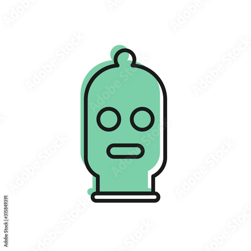 Black line Balaclava icon isolated on white background. A piece of clothing for winter sports or a mask for a criminal or a thief. Vector Illustration