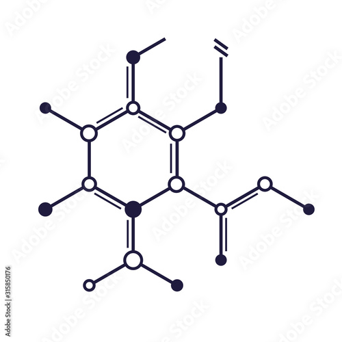 Molecule graphic illustration. Chemistry and science concept.