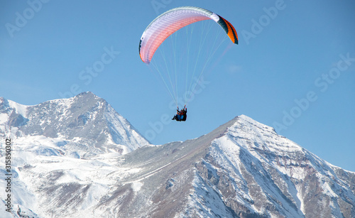 Paragliding Above the Caucasus Mountains - Gudauri, Georgia (Winter)
