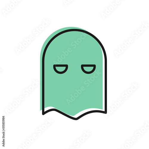 Black line Executioner mask icon isolated on white background. Hangman, torturer, executor, tormentor, butcher, headsman icon. Vector Illustration