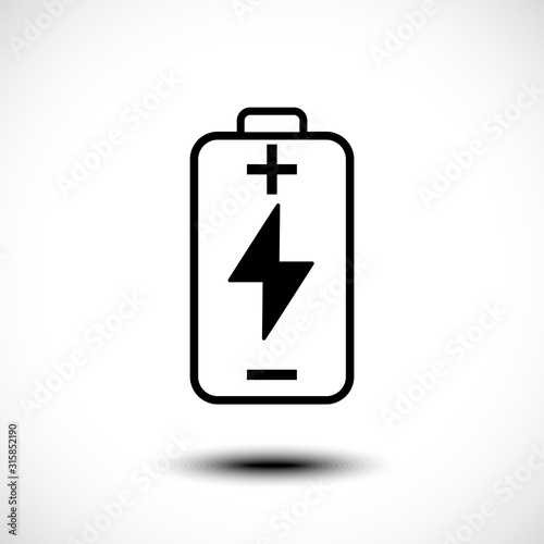 Battery Charging icon. Flat design for web or mobile app. Vector illustration