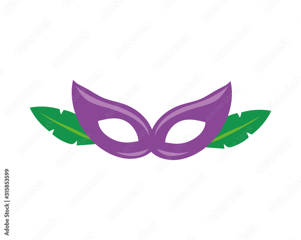 mardi gras celebration mask with leafs plant mardi gras celebration mask with leafs plant