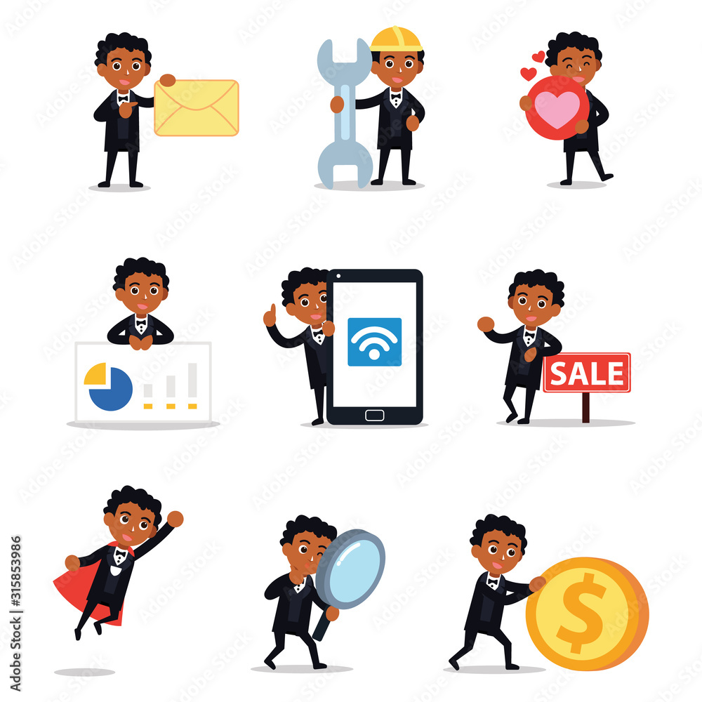 Set character of male flapper with trendy hair style. Set character of male flapper with trendy hair style.