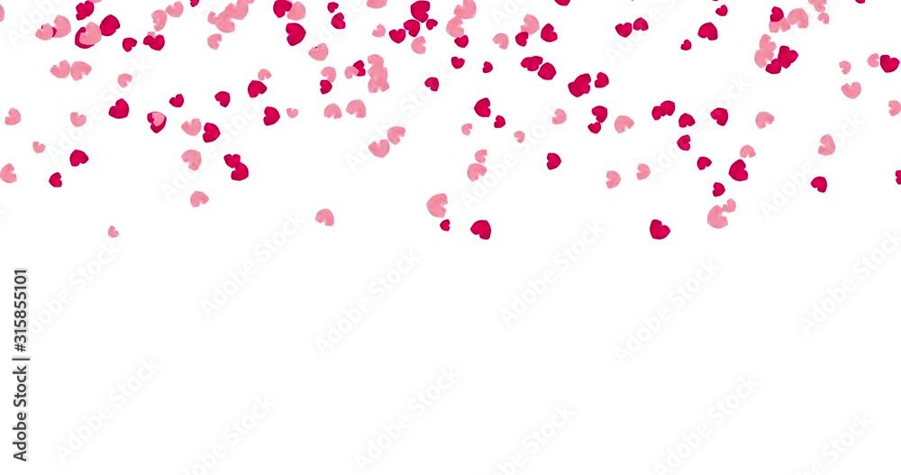 Pink and red falling hearts. Pink and red falling hearts.