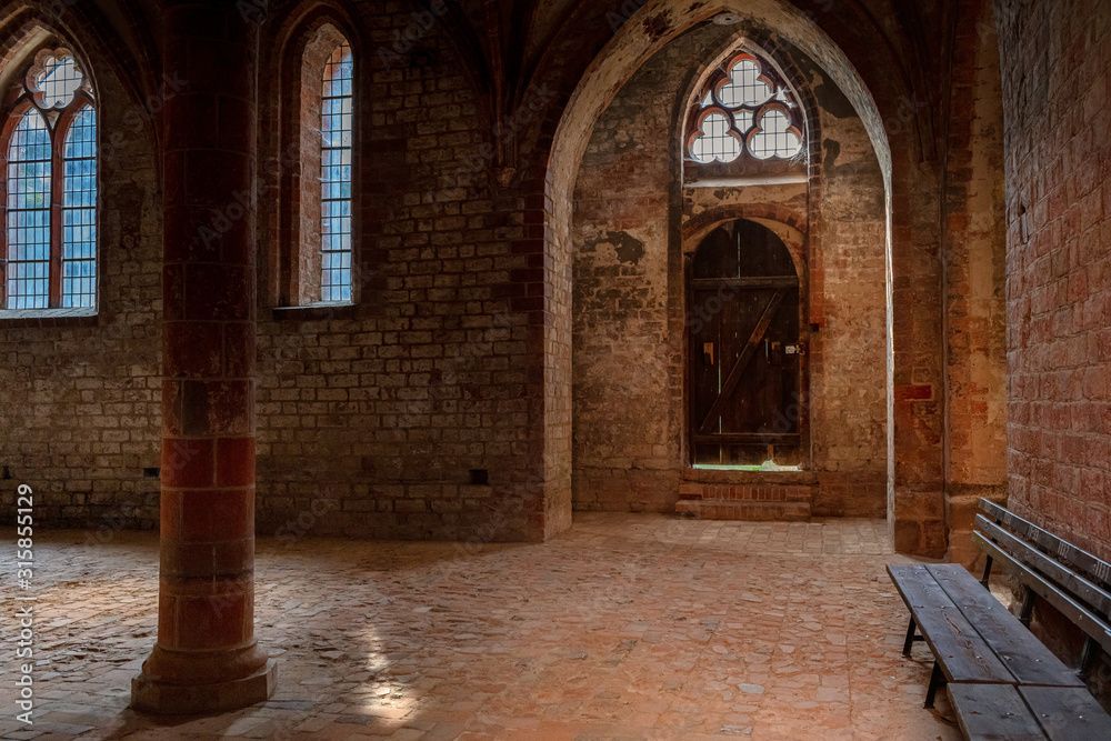 Exterior and interior shots of the historic monastery in the Brandenburg city of Chorin, Germany