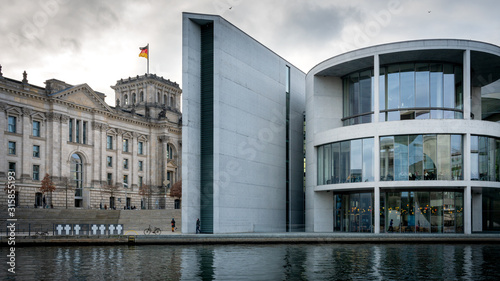 reichstag building and marie elisabeth lüders house in Berlin's government district photo