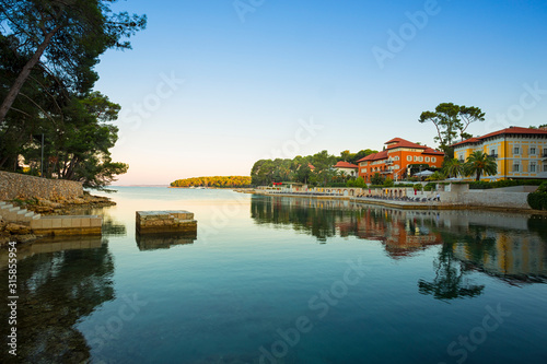 morning view of bay in Losinj island, Croatia.