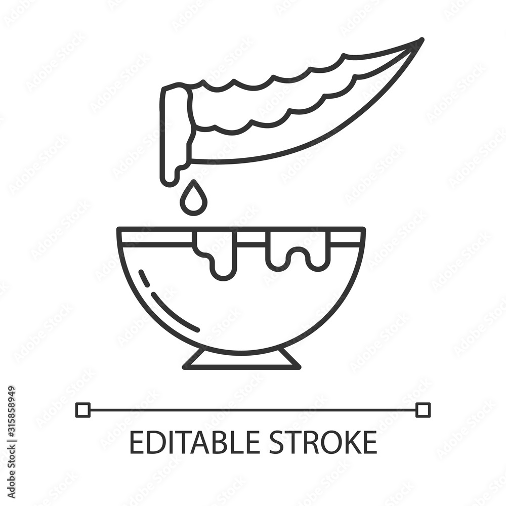 Plant extract pixel perfect linear icon. Cut medicinal herb thorn with bowl. Organic plant liquid. Thin line customizable illustration. Contour symbol. Vector isolated outline drawing. Editable stroke Plant extract pixel perfect linear icon. Cut medicinal herb thorn with bowl. Organic plant liquid. Thin line customizable illustration. Contour symbol. Vector isolated outline drawing. Editable stroke