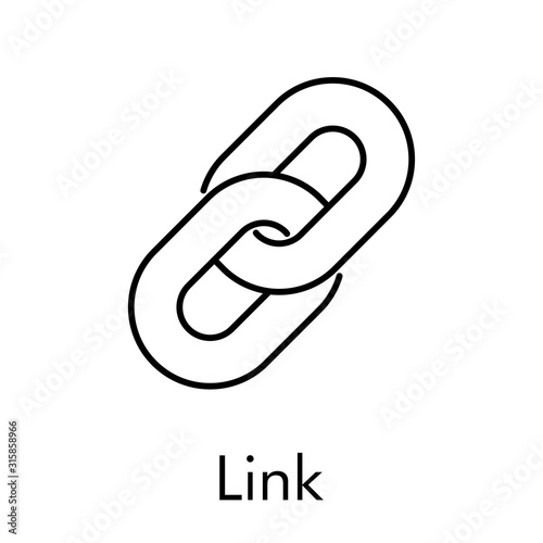 Icono plano lineal cadena en color negro