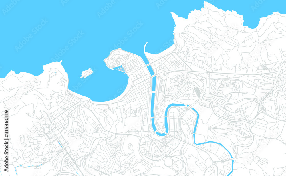 Obraz premium Donostia / San Sebastian, Spain bright vector map