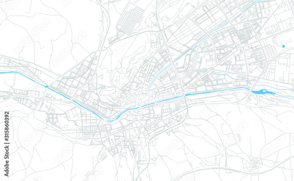 Burgos, Spain bright vector map