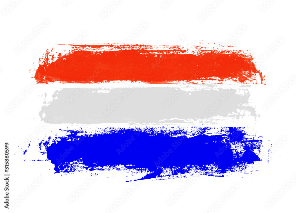 Unordentliche handgemalte Flagge: Niederlande