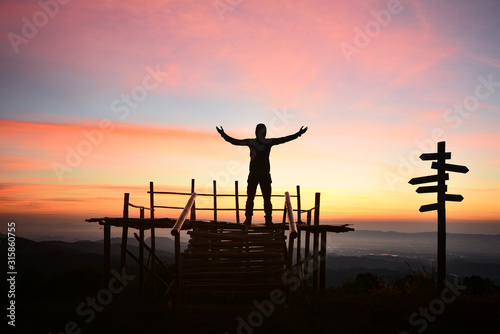 Sunset in the mountains northern Thailand.