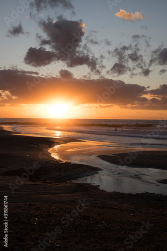 sunset over sea