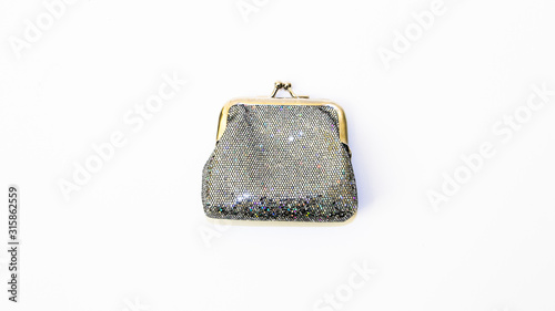 coin bag on white background