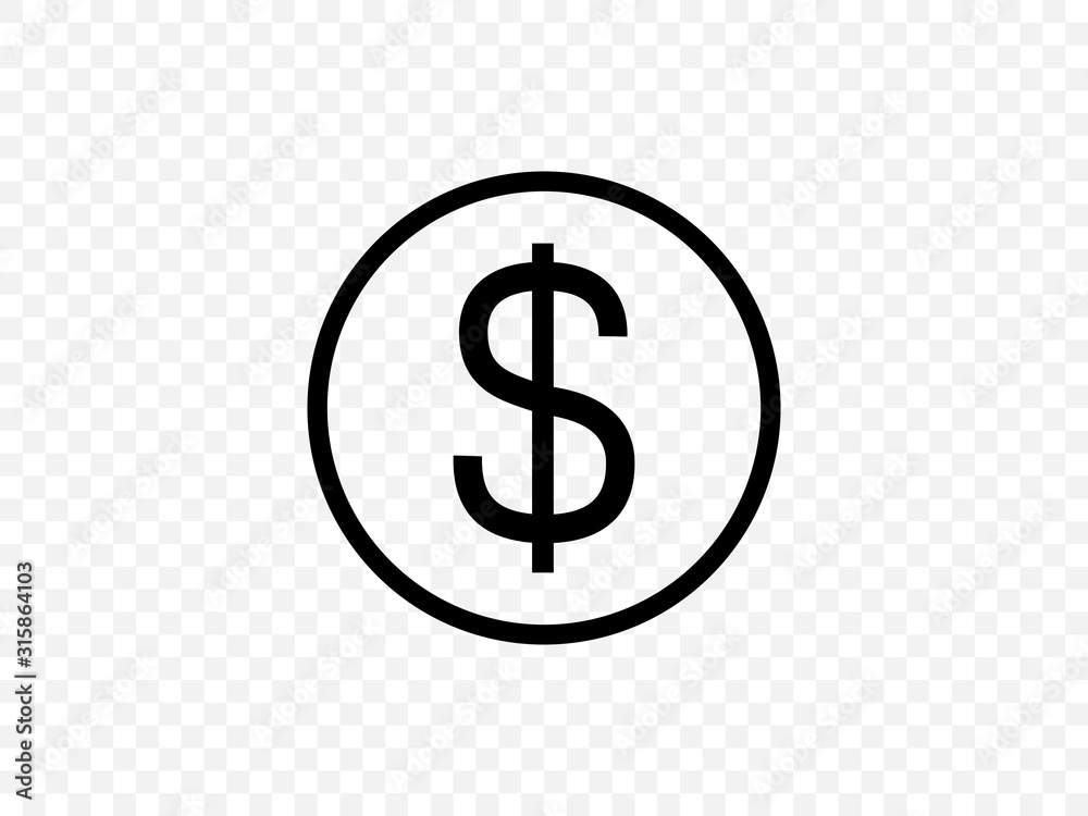 Fototapeta premium Dollar, money icon. Vector illustration, flat design