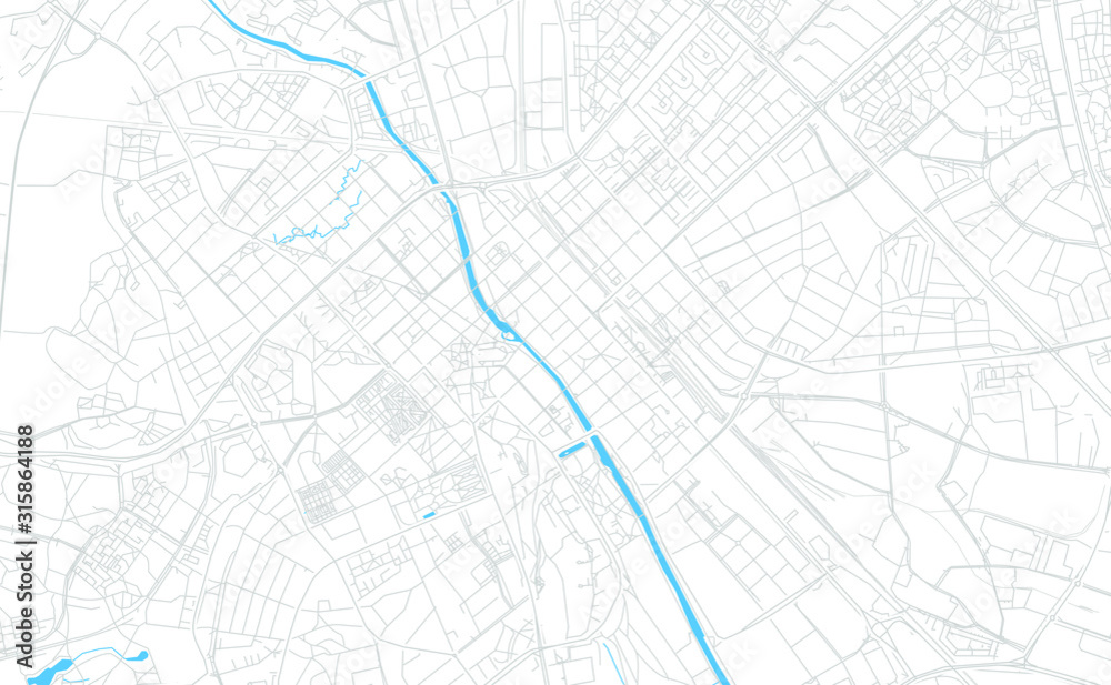 Uppsala, Sweden bright vector map