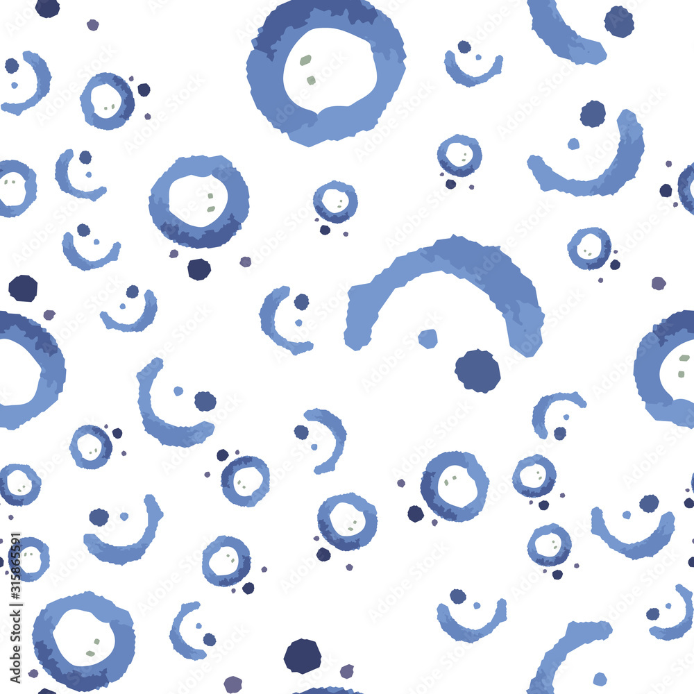 Continuous pattern gouache in blue tones Continuous pattern gouache in blue tones