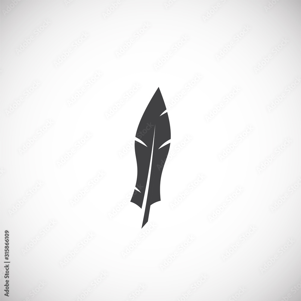 Feather icon on background for graphic and web design. Creative illustration concept symbol for web or mobile app