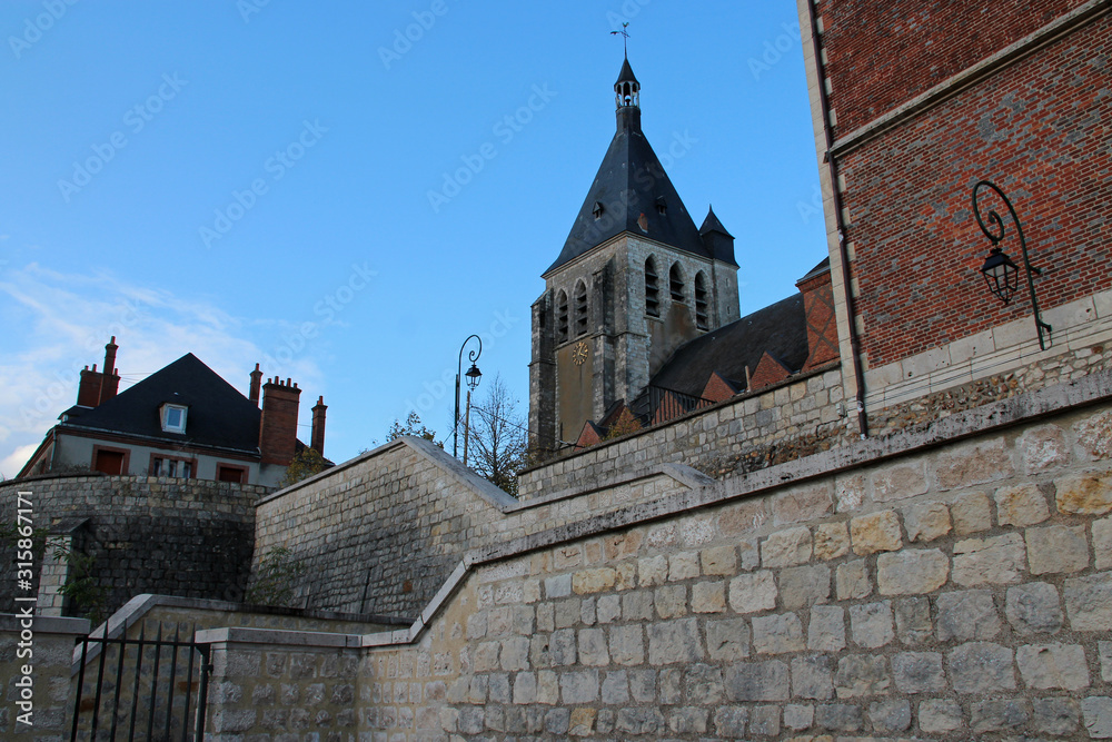 church and castle in gien (france)