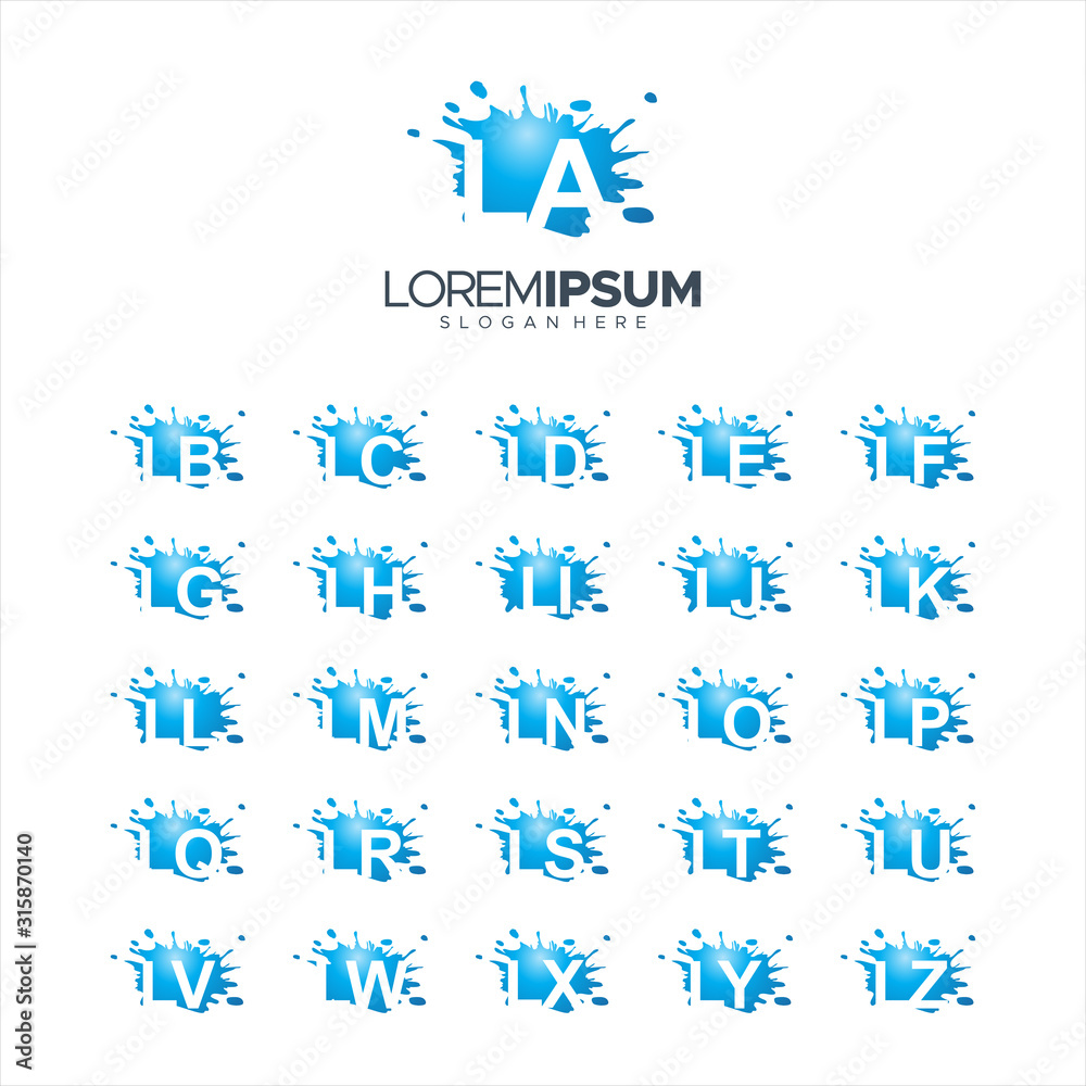 Splash Brush vector letter LA - LZ Logo Vector Illustration 10 EPS