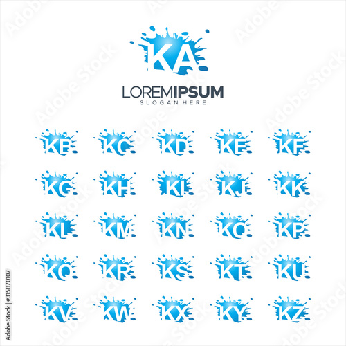 Splash Brush vector letter KA - KZ Logo Vector Illustration 10 EPS