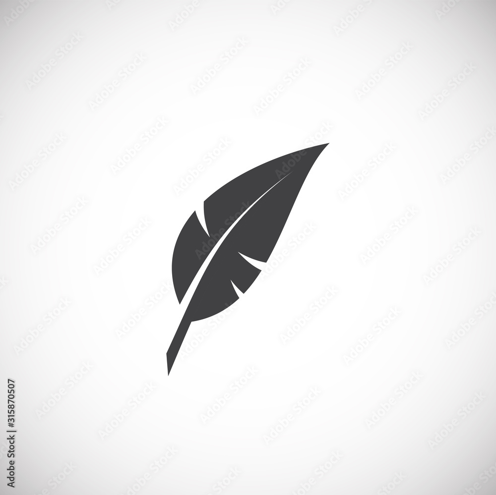 Feather icon on background for graphic and web design. Creative illustration concept symbol for web or mobile app Feather icon on background for graphic and web design. Creative illustration concept symbol for web or mobile app