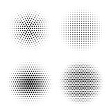 Vector circles with dotts. Abstract halftone geometric gradation. Gradient spray brush