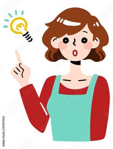 woman inspired by idea / surprised