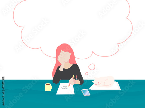 woman thinking about something