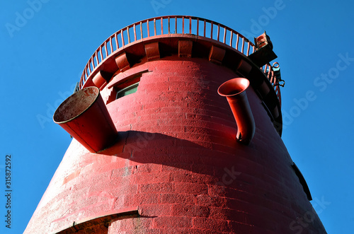 detail of Poolbeg lighthouse Dublin port photo