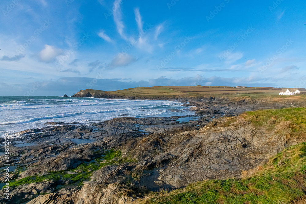 Vibrant winter colours on the Cornish coast