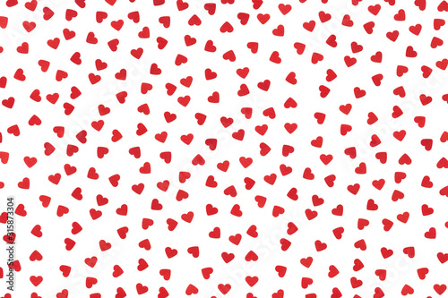 Small Red Hearts On White Background