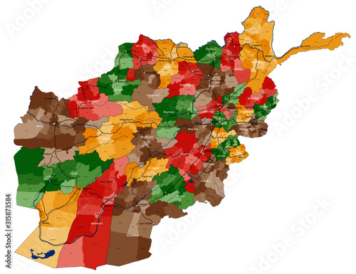 Large and detailed map of the state of Afghanistan