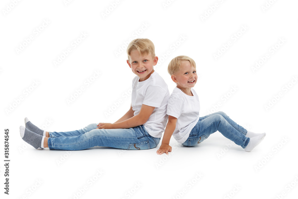 Happy children, brothers Happy children, brothers