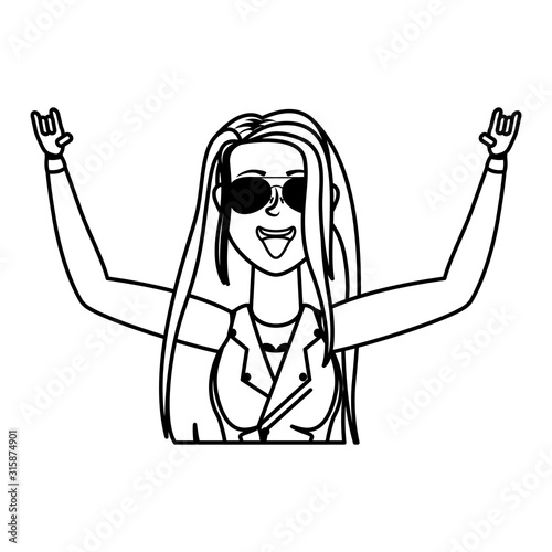 rude motorcyclist woman avatar character