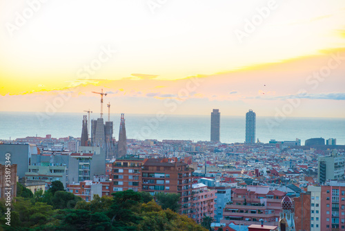 BARCELONA  SPAIN - January 30  2019  La Sagrada Familia s construction in progress. It is on the part of UNESCO World Heritage site by an artist Antoni Gaudi. ..