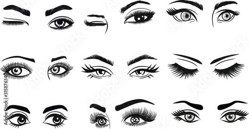 Eyes Eyelashes Eyebrow Lashes Eye Makeup for cutting and printing