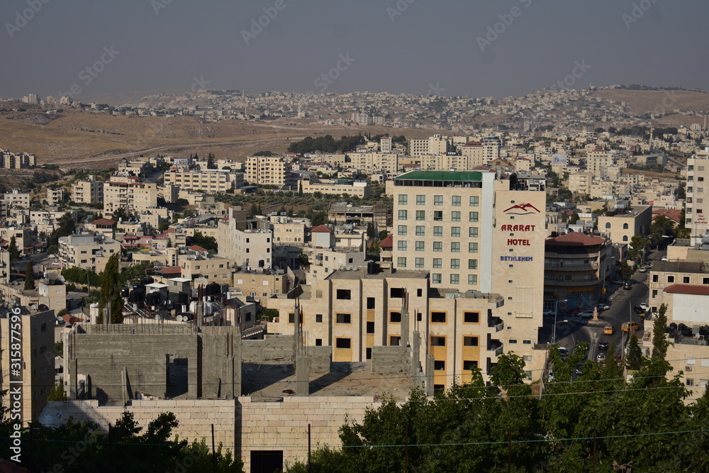 Landscape of residential Bethlehem on a sunny summer day