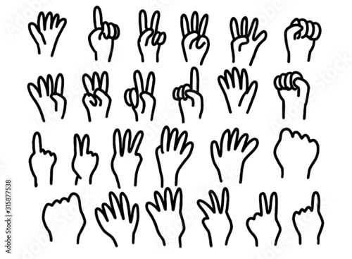 Doodle hand like a child painted