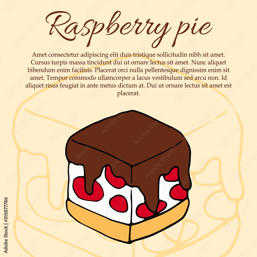 Dessert flyer template. Cakes card illustration for design and web Dessert flyer template. Cakes card illustration for design and web