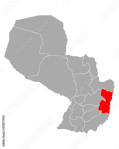 Karte von Alto Parana in Paraguay