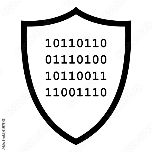 Binärcode und Schild