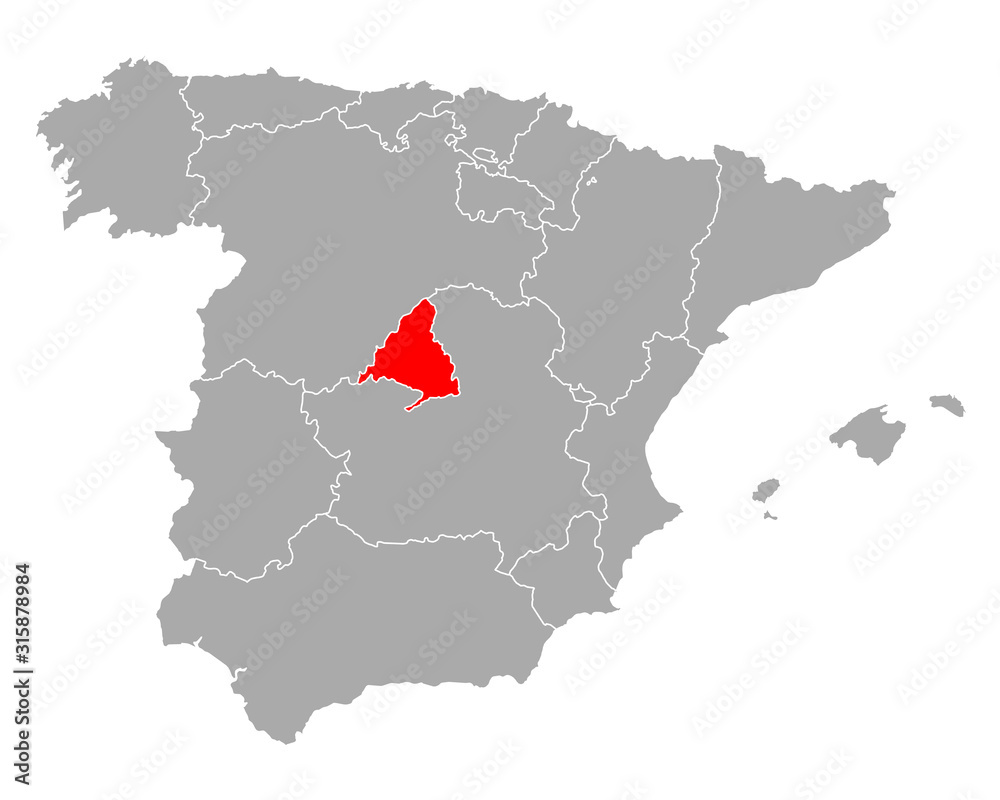 Fototapeta premium Karte von Madrid in Spanien