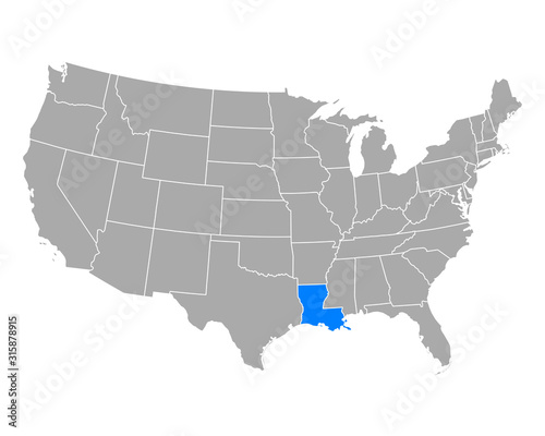 Karte von Louisiana in USA
