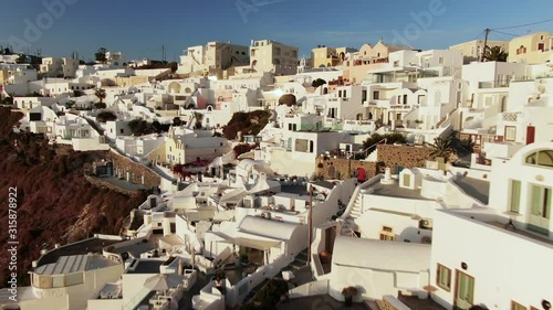 Aerial Drone View Of Santorini, Greece