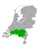 Karte von Nordbrabant in Niederlande