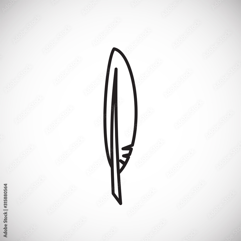 Feather icon outline on background for graphic and web design. Creative illustration concept symbol for web or mobile app Feather icon outline on background for graphic and web design. Creative illustration concept symbol for web or mobile app